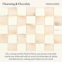 Small Enamel Canister, Kitchen Storage Container with Lid, Brown-and-White Mocha Check