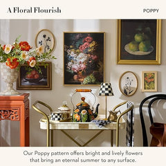 Enamel Tea Kettle, Cute Tea Kettle for Stovetop, 2 Quarts, Poppy