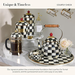 Supper Club Coffee Scoop, Cute Measuring Scoop for Coffee or Tea Leaves, Coffee-Bar Accessory, Black-and-White Courtly Check