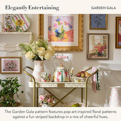 Enamel Tea Kettle, Cute Tea Kettle for Stovetop, 2 Quarts, Garden Gala