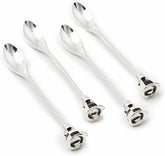 Espresso Spoon Set, Cute Coffee Spoons and Teaspoons, Set of 4, Black-and-White Courtly