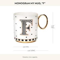 My Mug, Decorative Ceramic Coffee Mug with Handle,F