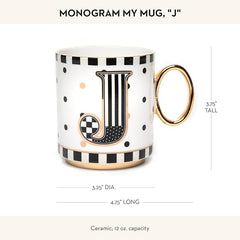 My Mug, Decorative Ceramic Coffee Mug with Handle,J