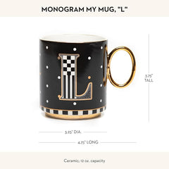 My Mug, Decorative Ceramic Coffee Mug with Handle,L