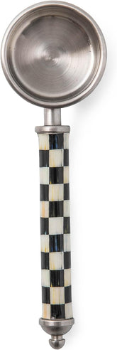 Supper Club Coffee Scoop, Cute Measuring Scoop for Coffee or Tea Leaves, Coffee-Bar Accessory, Black-and-White Courtly Check