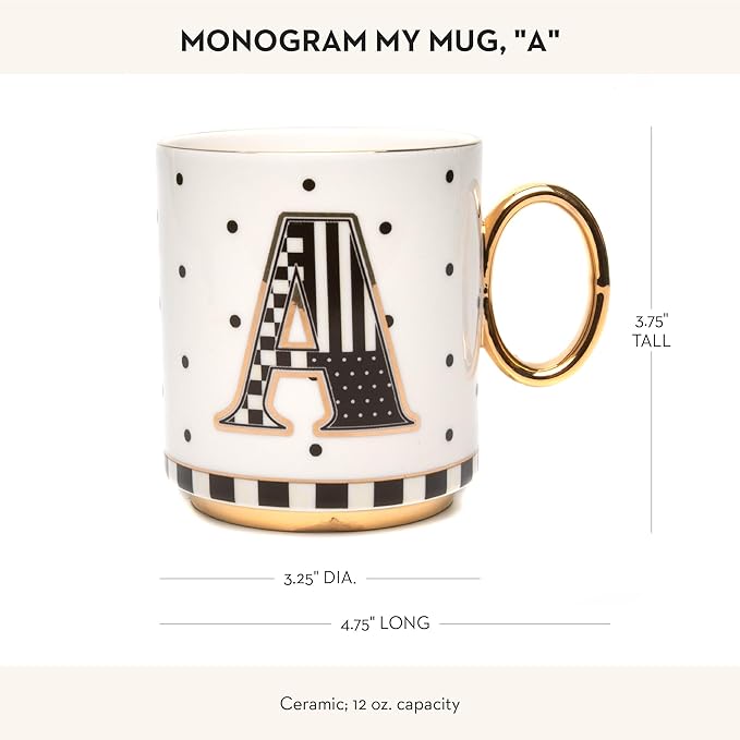 My Mug, Decorative Ceramic Coffee Mug with Handle, A