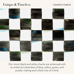 Small Enamel Canister, Kitchen Storage Container for Flour and Sugar, 1.13 Liters, Black-and-White Courtly Check