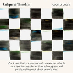 Enamel Canister Set, Mini (14 oz.), Demi (24 oz.), and Small (38 oz.) Kitchen Containers, Black-and-White Courtly Check