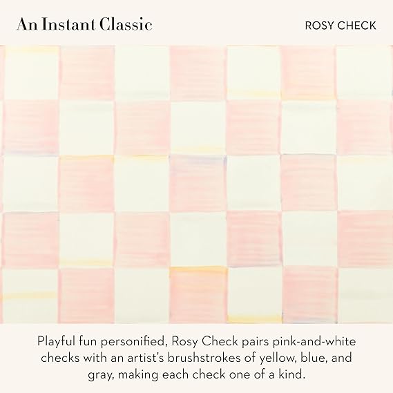 Enamel Utensil Holder, Kitchen Utensil Holder for Countertop, Storage Caddy, Pink-and-White Rosy Check