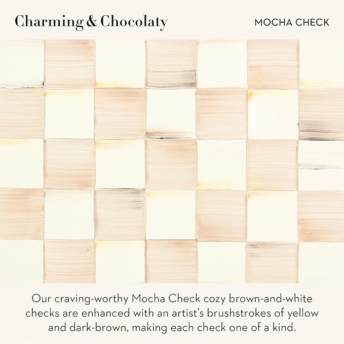 Three-Tier Sweet Stand, Tiered Serving-Tray Stand, Brown-and-White Mocha Check