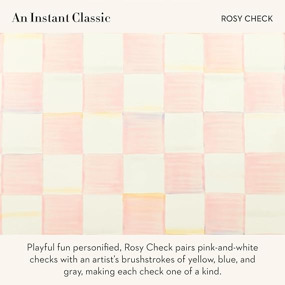 Medium Enamel Canister, Kitchen Storage Container for Flour and Sugar, 1.42 Liters, Pink-and-White Rosy Check