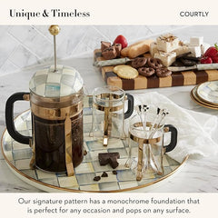 Espresso Spoon Set, Cute Coffee Spoons and Teaspoons, Set of 4, Black-and-White Courtly