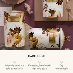 Enamel Utensil Holder, Stylish Kitchen Countertop Organizer, Wild Rose White