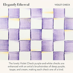 Enamel Whistling Tea Kettle, Decorative Teapot, 2 Quarts, Purple-and-White Violet Check