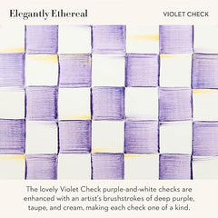 Enamel Squashed Pot, Enamelware Storage Canister with Lid, 20 Ounces, Purple-and-White Violet Check