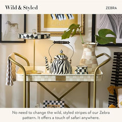 Enamel Tea Kettle, Cute Tea Kettle for Stovetop, 2 Quarts, Zebra