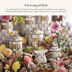 Enamel Creamer, Creamer Dispenser with Pour Spout, Kitchen Enamelware, 14-Ounce Capacity, Gray-and-White Sterling Check