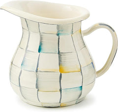 Enamel Creamer, Creamer Dispenser with Pour Spout, Kitchen Enamelware, 14-Ounce Capacity, Gray-and-White Sterling Check