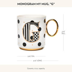 My Mug, Decorative Ceramic Coffee Mug with Handle,G