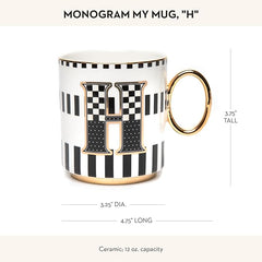 My Mug, Decorative Ceramic Coffee Mug with Handle,H